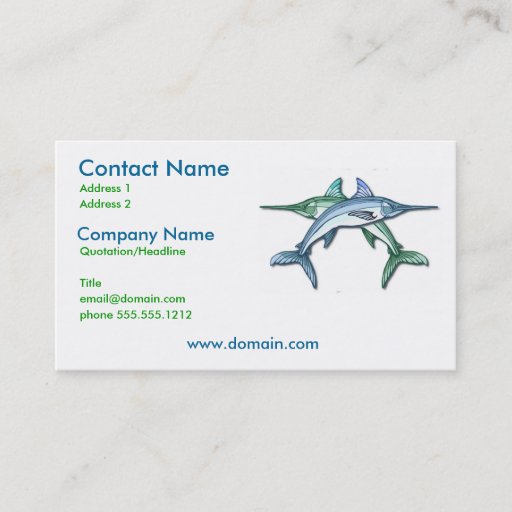 Customizable Swordfish Business Card