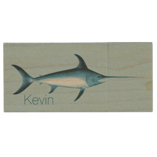 Swordfish Custom Wooden USB Drive