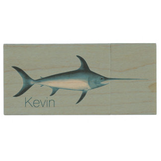 Swordfish Custom Wooden USB Drive