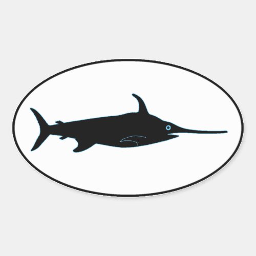 Swordfish _ Deep Sea Fishing Oval Sticker