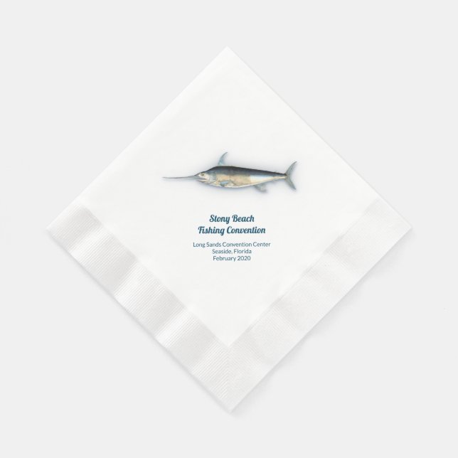 Swordfish Fishing Boating Saltwater Convention Napkins (Corner)