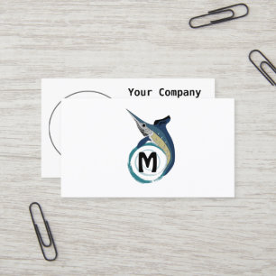 Swordfish Jumping Monogram Business Card