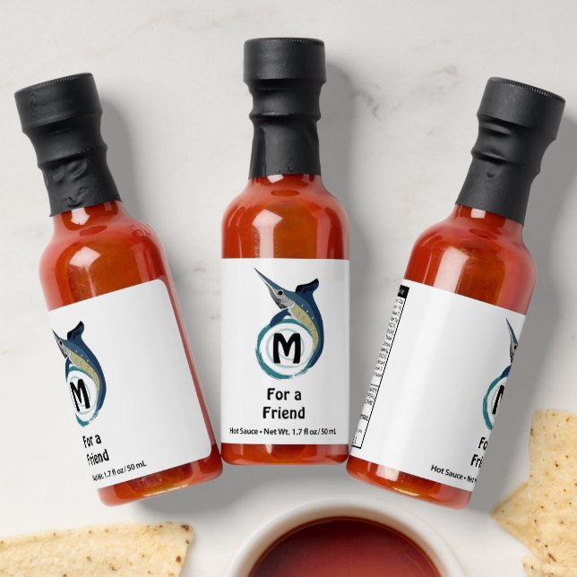 Swordfish Jumping Monogram Hot Sauces (Laydown)