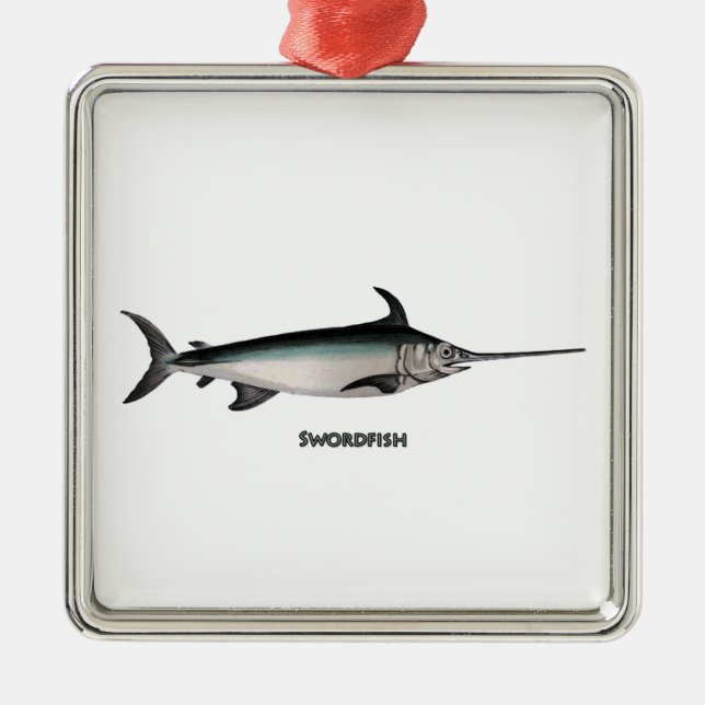 Swordfish Logo Metal Ornament (Front)