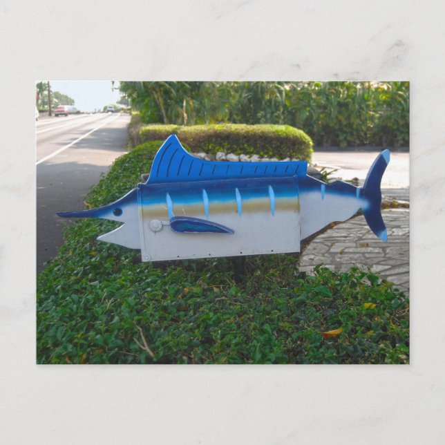 Swordfish Mailbox on the Island of Hawaii Postcard (Front)