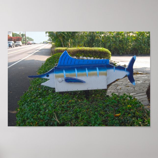 Swordfish Mailbox on the Island of Hawaii Poster (Front)
