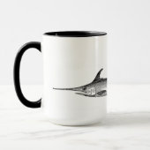 swordfish mug, scientific illustration mug (Left)