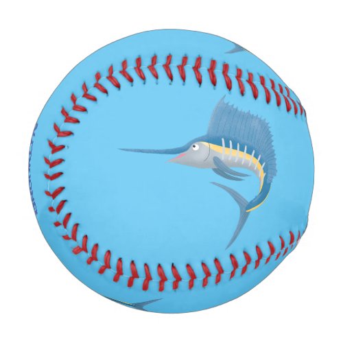 Swordfish sailfish fun cartoon illustration baseball