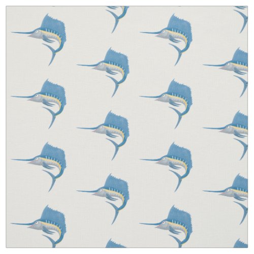 Swordfish sailfish fun cartoon illustration  fabric