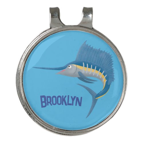 Swordfish sailfish fun cartoon illustration golf hat clip