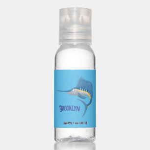 Swordfish sailfish fun cartoon illustration hand sanitizer