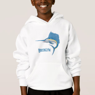 Swordfish sailfish fun cartoon illustration hoodie