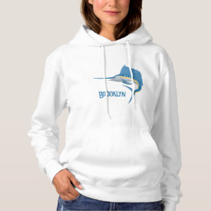Swordfish sailfish fun cartoon illustration hoodie
