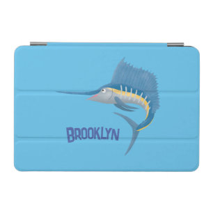 Swordfish sailfish fun cartoon illustration iPad mini cover
