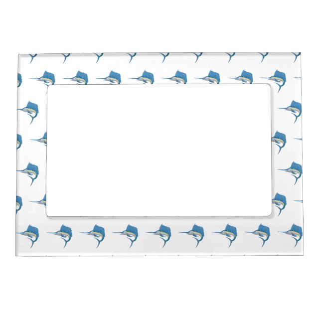 Swordfish sailfish fun cartoon illustration magnetic frame (Front)