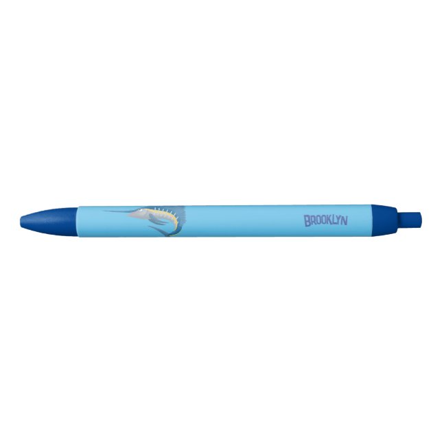 Swordfish sailfish fun cartoon illustration pen (Front)