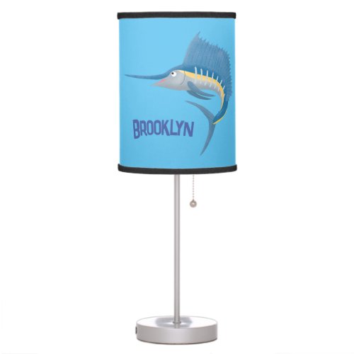 Swordfish sailfish fun cartoon illustration table lamp