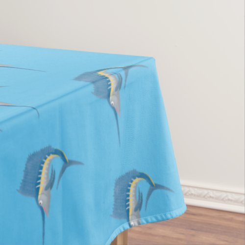 Swordfish sailfish fun cartoon illustration tablecloth