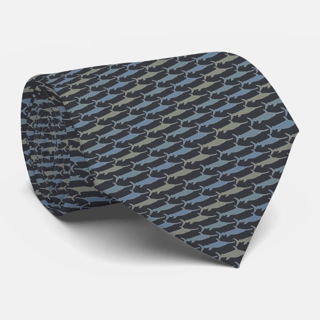 Swordfish Tie Armani Gray Charcoal (Rolled)