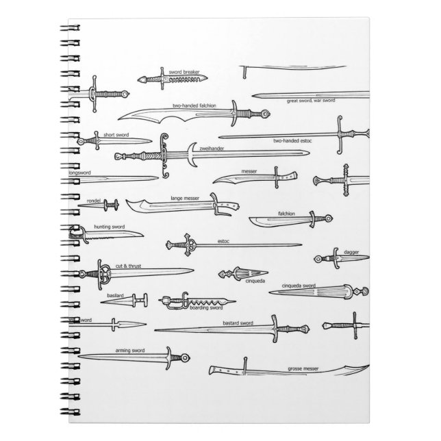 Swords and Medieval Weapons Notebook (Front)