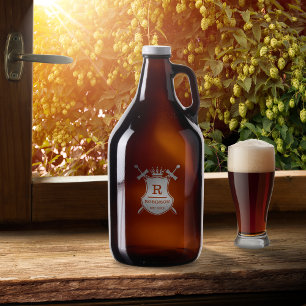 Swords and Shield Monogram Growler