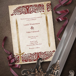 Swords Celtic Wedding Invitation