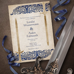 Swords Celtic Wedding Invitation