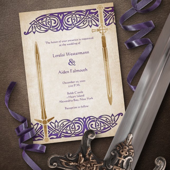 Swords Celtic Wedding Invitation (Creator Uploaded)