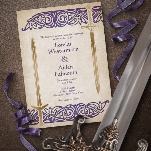Swords Celtic Wedding Invitation