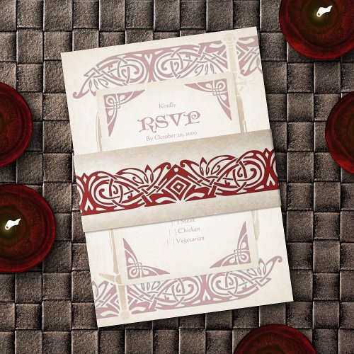 Swords Celtic Wedding Invitation Belly Band