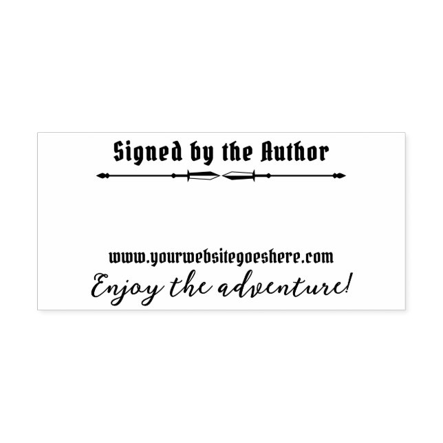 Swords Divider Fantasy Adventure Signed By Author Self-inking Stamp (Design)