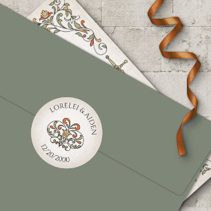 Swords Gamer Fantasy Wedding Classic Round Sticker