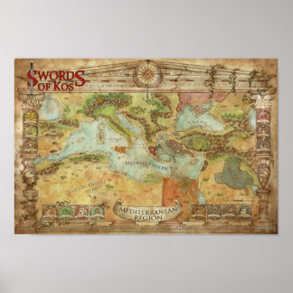 Swords of Kos: Mediterranean Campaign Map Poster