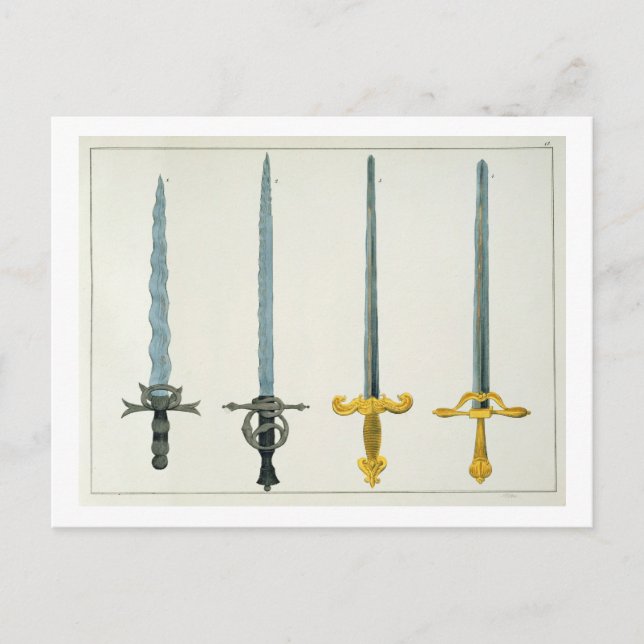 Swords, plate from 'A History of the Development a Postcard (Front)