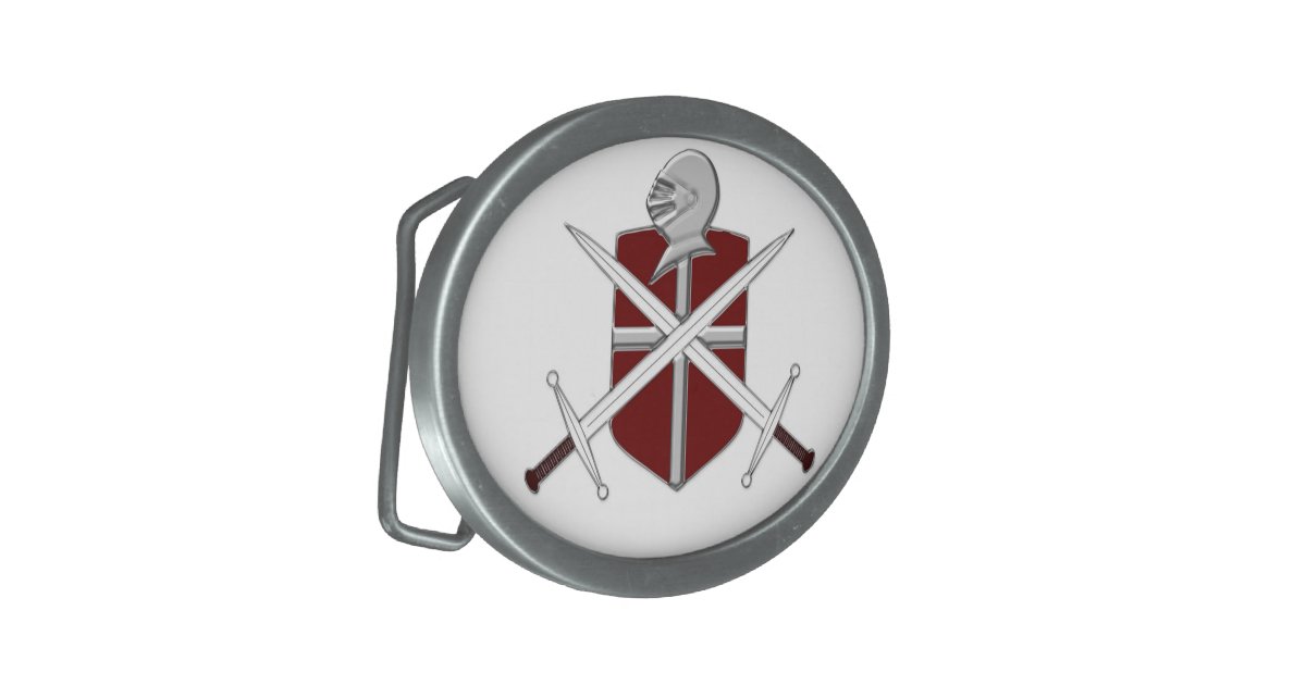 Swords, shield and Knights helmet Belt buckle | Zazzle