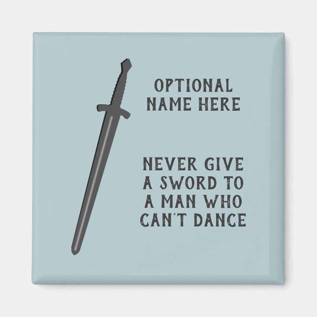 Swordsman - Dancer Theme Customizable Words Magnet (Front)