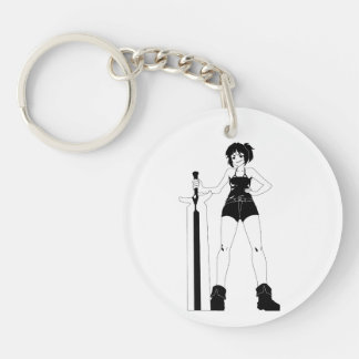 Swordswoman Anime Girl Keychain