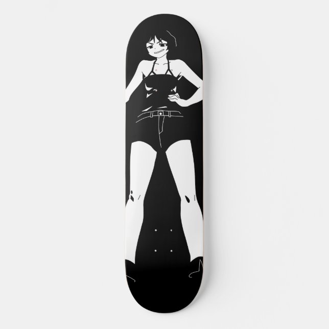 Swordswoman Anime Girl Skateboard Deck (Front)