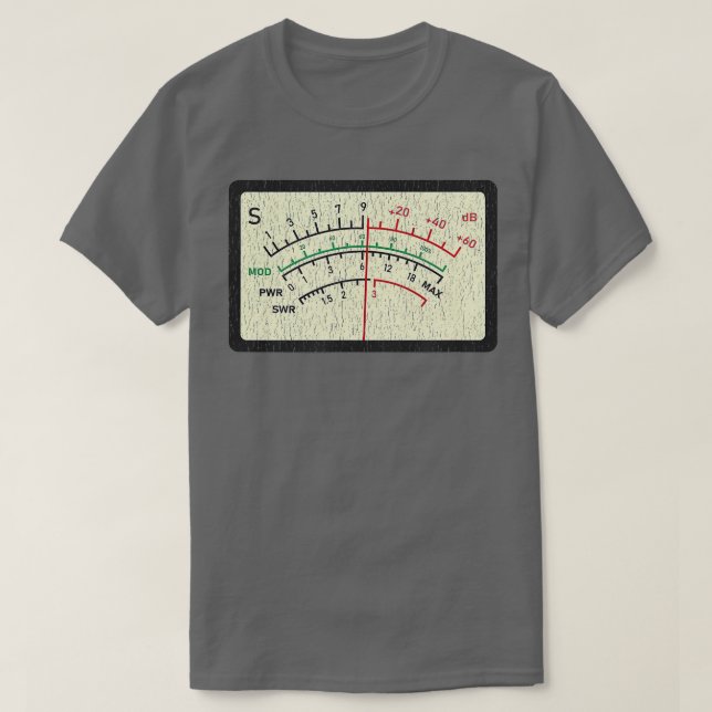SWR Meter Amateur Ham Radio Novelty Distressed  T-Shirt (Design Front)