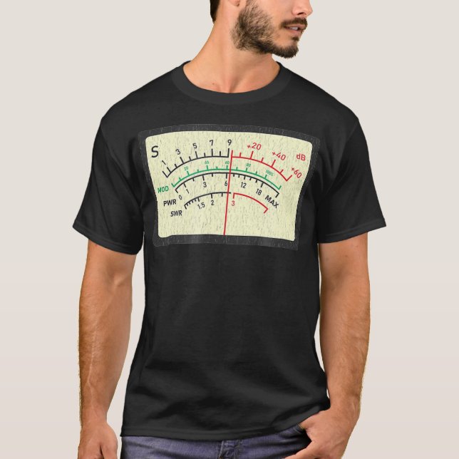 SWR Meter Amateur Ham Radio Novelty Distressed T-Shirt (Front)