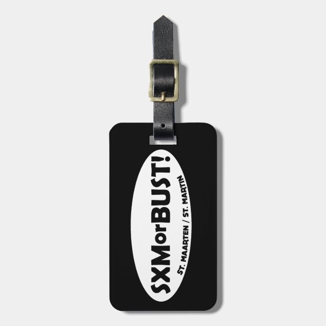 SXMorBUST LUGGAGE TAG - BLACK (Front Vertical)