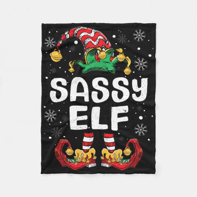 Sy Elf Family Matching Christmas Funny  Fleece Blanket (Front)