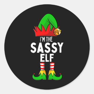 Sy Elf Matching Family Christmas Classic Round Sticker