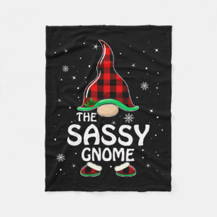 Sy Gnome Buffalo Plaid Matching Family Christmas P Fleece Blanket