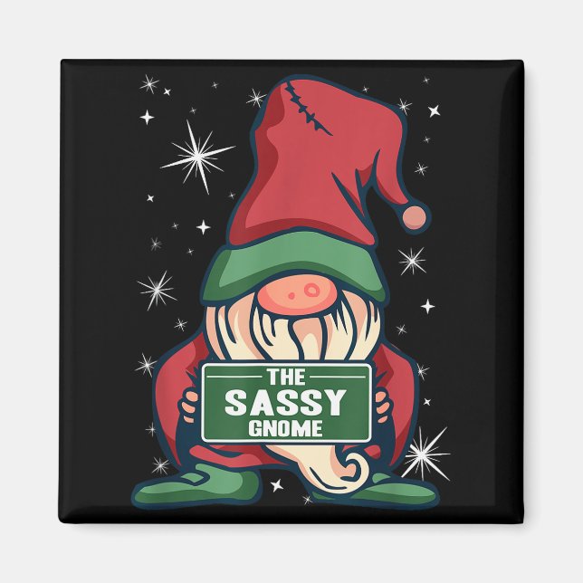 Sy Gnome Xmas Elf Matching Family Christmas Pajama Magnet (Front)