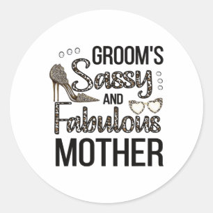 Sy Mother Of The Groom Shower Groom's Mom Classic Round Sticker