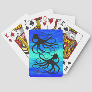 Sybille's Octopus Blu/Grn - Playing Cards