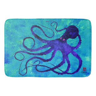 Octopus Bath Mats Rugs Zazzle Sybille S Octopus Large Bath Mat
