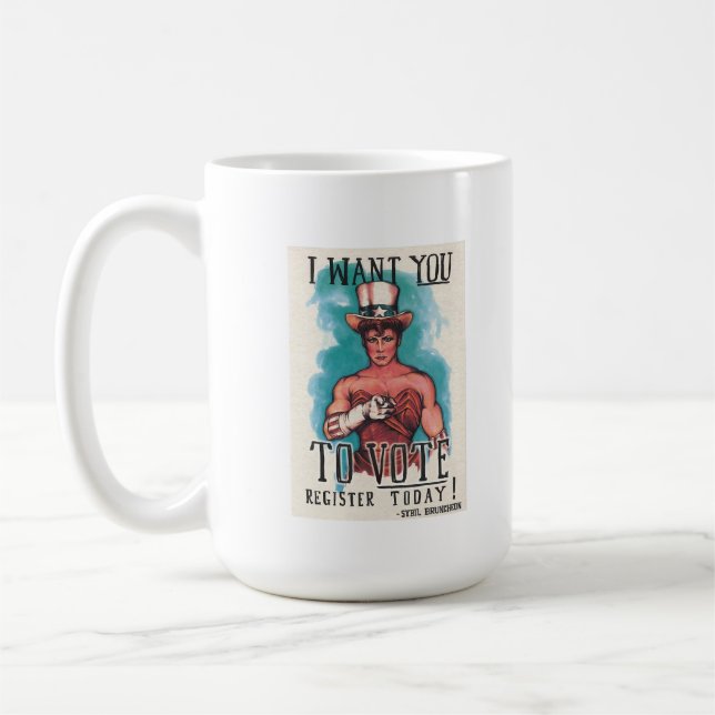 Sybil's "I WANT YOU TO VOTE" Mug..... Coffee Mug (Left)