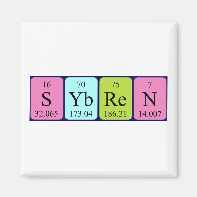 Sybren periodic table name magnet (Front)